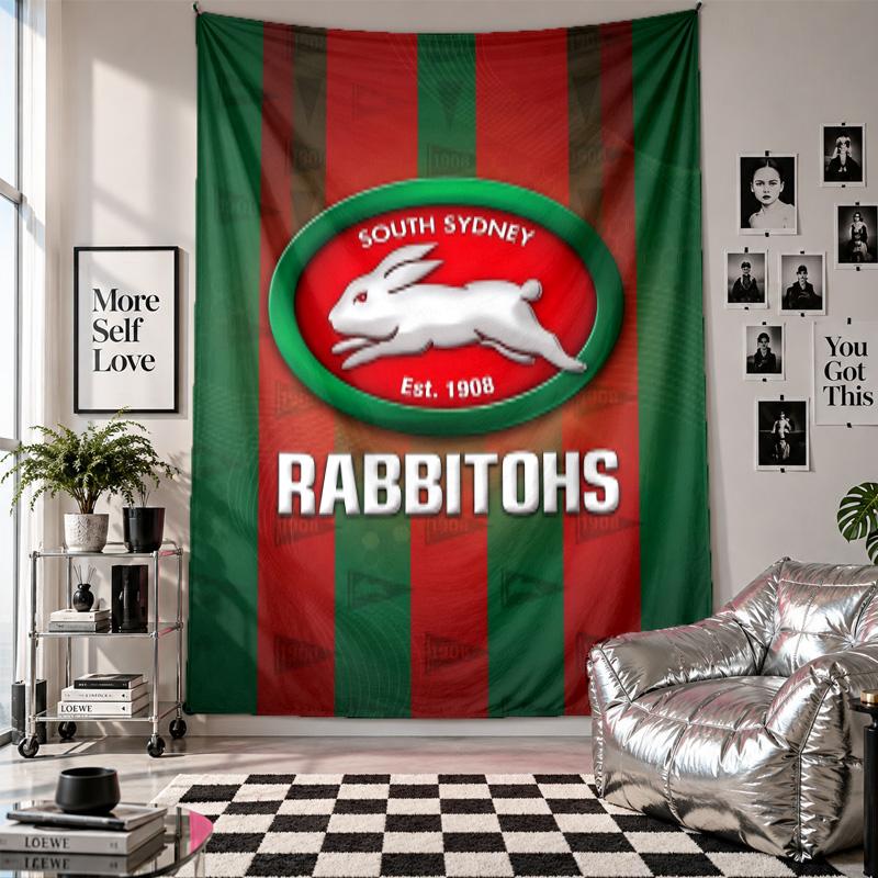 South Sydney Rabbitohs Wall Tapestry Home Decor Wall Hanging Cloth for Bedroom Living Room Background