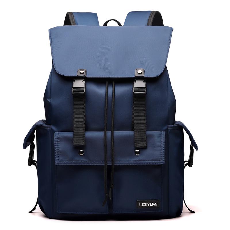 

Men s Large Capacity Waterproof Backpack – Fashionable, Scratch & Wear-Resistant, Suitable for High School and College Students темно-синього кольору