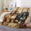 1PC Retro Pet Puppy Print Flannel Blanket, High quality All Seasons, Home Decor, Warmth and Comfort, Perfect for Christmas Gifts