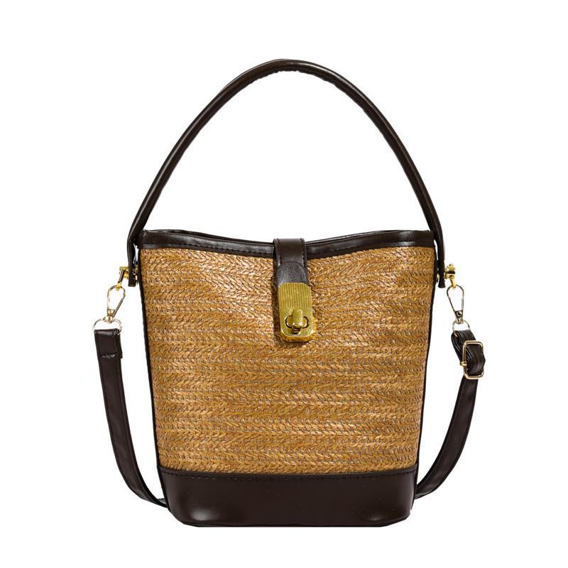 Chic Street Style Straw Woven Shoulder Bag 2024 Fashion Handbag