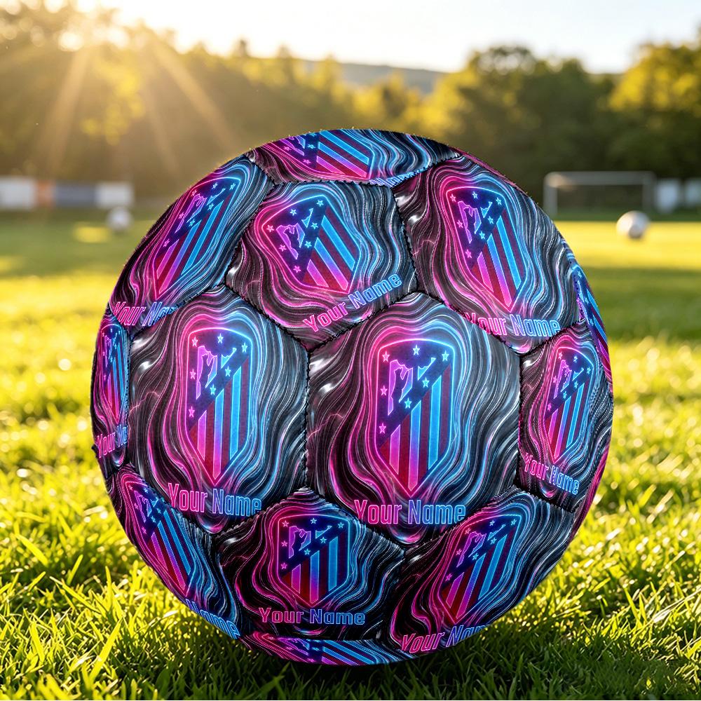 Personalized Size 5 Football Atletico Madrid Pattern Outdoor Game Sports Ball Gift
