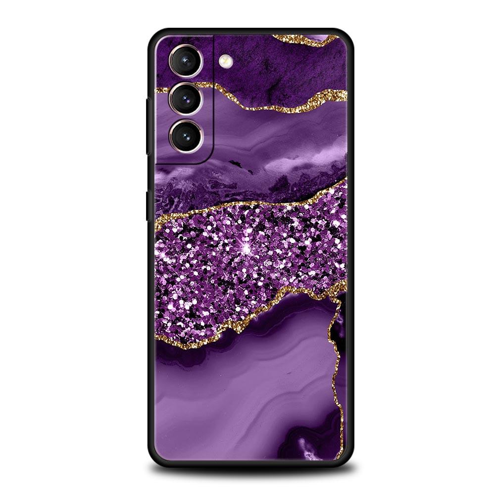 Marble Agate Pattern Phone Case For Samsung Galaxy S22 S21 S20 Ultra FE 5G S10E S10 S9 S24 Plus S23 Cover Silicone