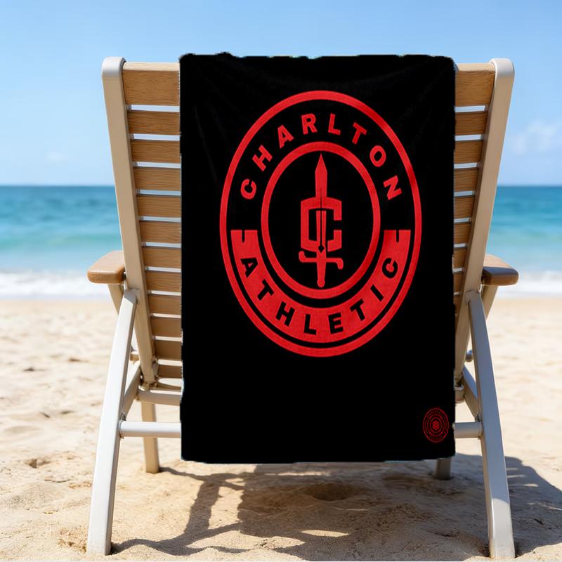 Football Charlton-Athletic Crest Beach Towel - Soft, Absorbent Microfiber, Lightweight, Ideal for The Beach, Parties, Travel, Camping Fan Gifts