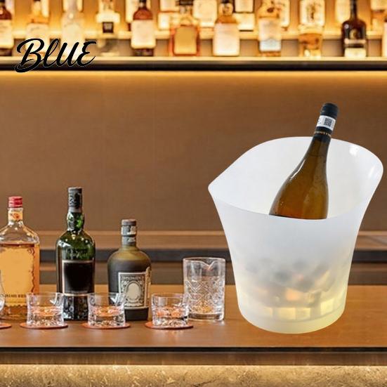 Food-grade Ice Bucket LED Light Up Bucket, Glowing Beer with Color KTV Changing Lights, Battery Powered Champagne Cooler for Bar Party Bottle