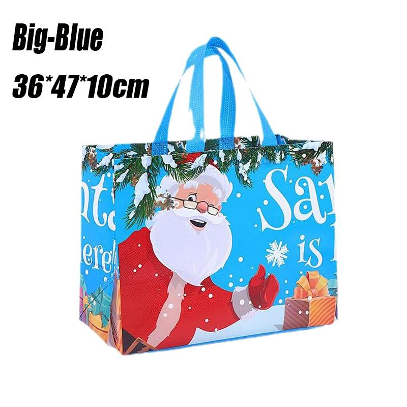 Weihnachtsmann Elch Schneeflocke Tragetasche Kindergeschenktaschen Verdickte Vliesstoff Wasserdichte Tasche Weihnachtsgeschenktaschen Weihnachtsdekoration
