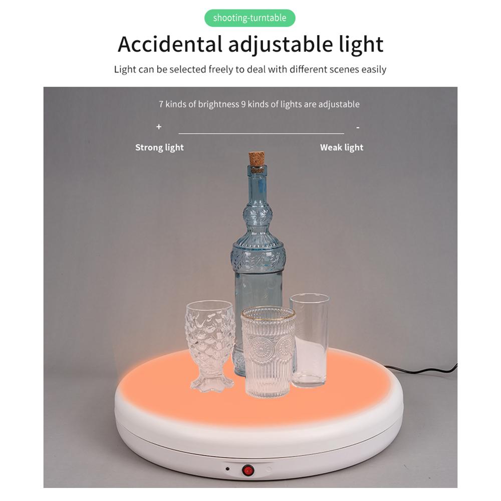 45CM/17.7in Motorized Rotating Display Stand with RGB Light Display Base 360 Degrees Rotatable Electric