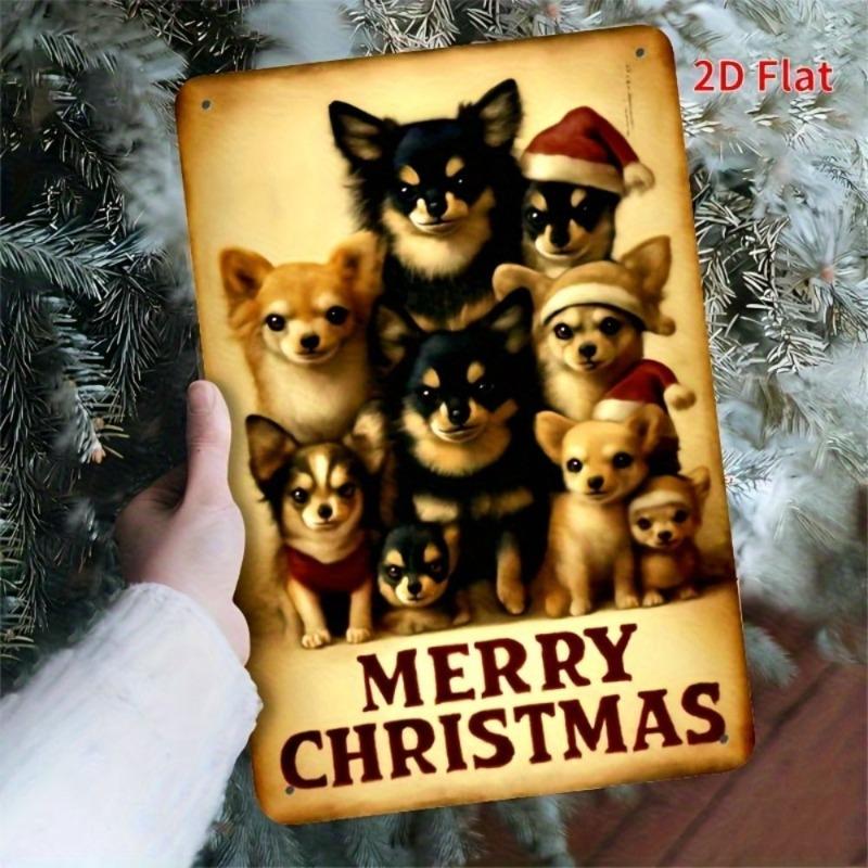 Vintage Merry Christmas Metal Sign, Retro Holiday Wall Decor 20x30cm