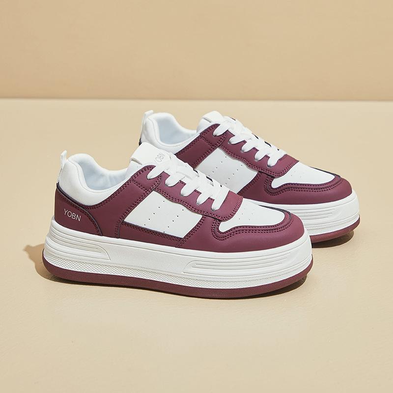 

Повседневные кроссовки на толстой платформе для женщин, нескользящие кроссовки для ходьбы со шнуровкой, легкие кроссовки для бега, женские удобные теннисные туфли из искусственной кожи 37