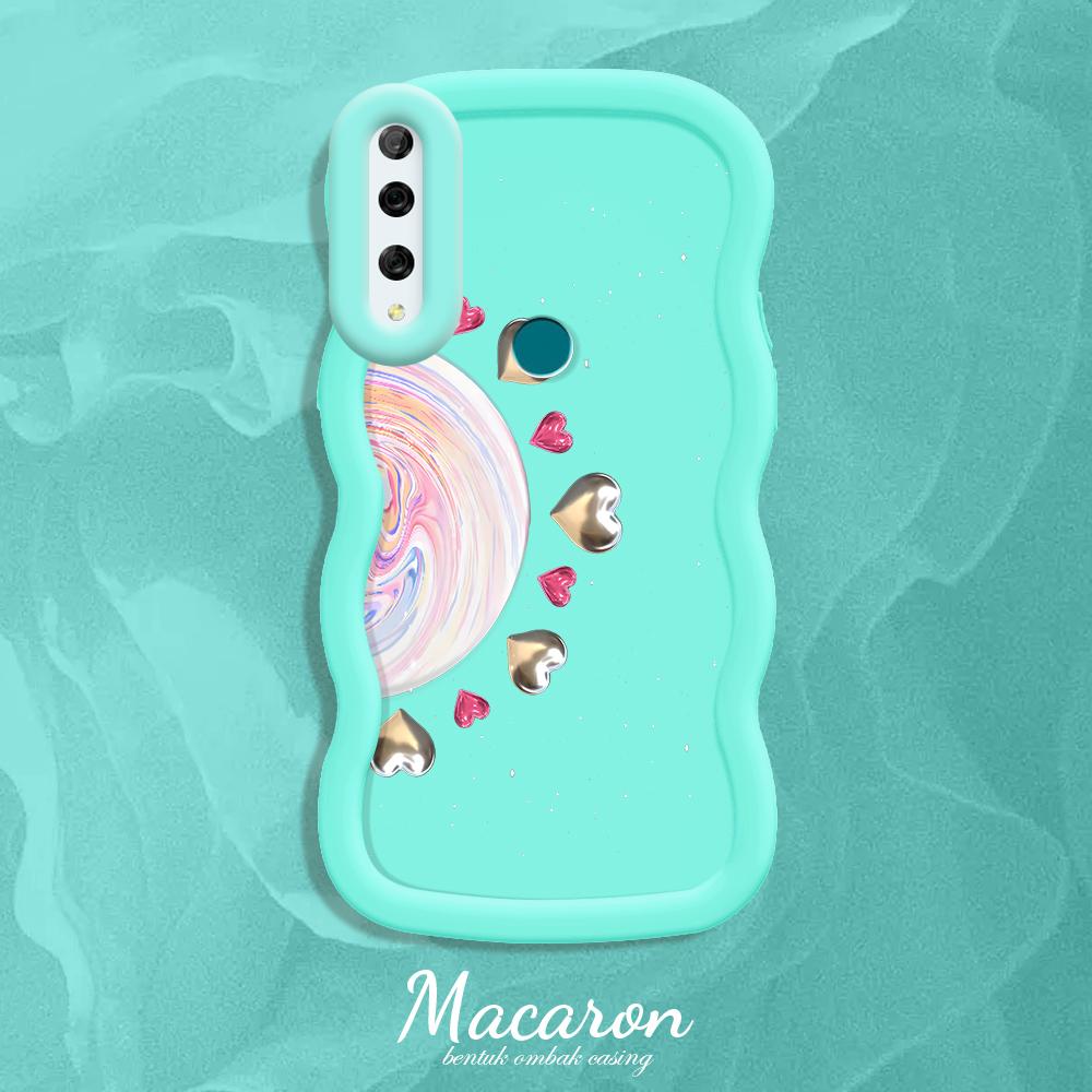 

Окрашенный узор Big Wave Edge Мягкий силиконовый материал Macaron чехол для телефона противоударный защитный резиновый чехол для iPhone Huawei Honor Infinix Tecno Tecno Spark 9 синий