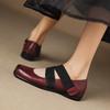 Fashion 2025 New Fashion Women Pumps Shoes Low-heel Retro Genuine Leather Party Mary Jane Autumn Square Toe Shoes Dress Heels Women
