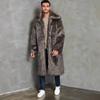 Men's Faux Fur Coat Winter Long Faux Mink Jacket Coat Fluffy Thick Trench Fake Fur Jacket for Men Windproof Long Sleeve Outerwear Warm Parka Overcoat