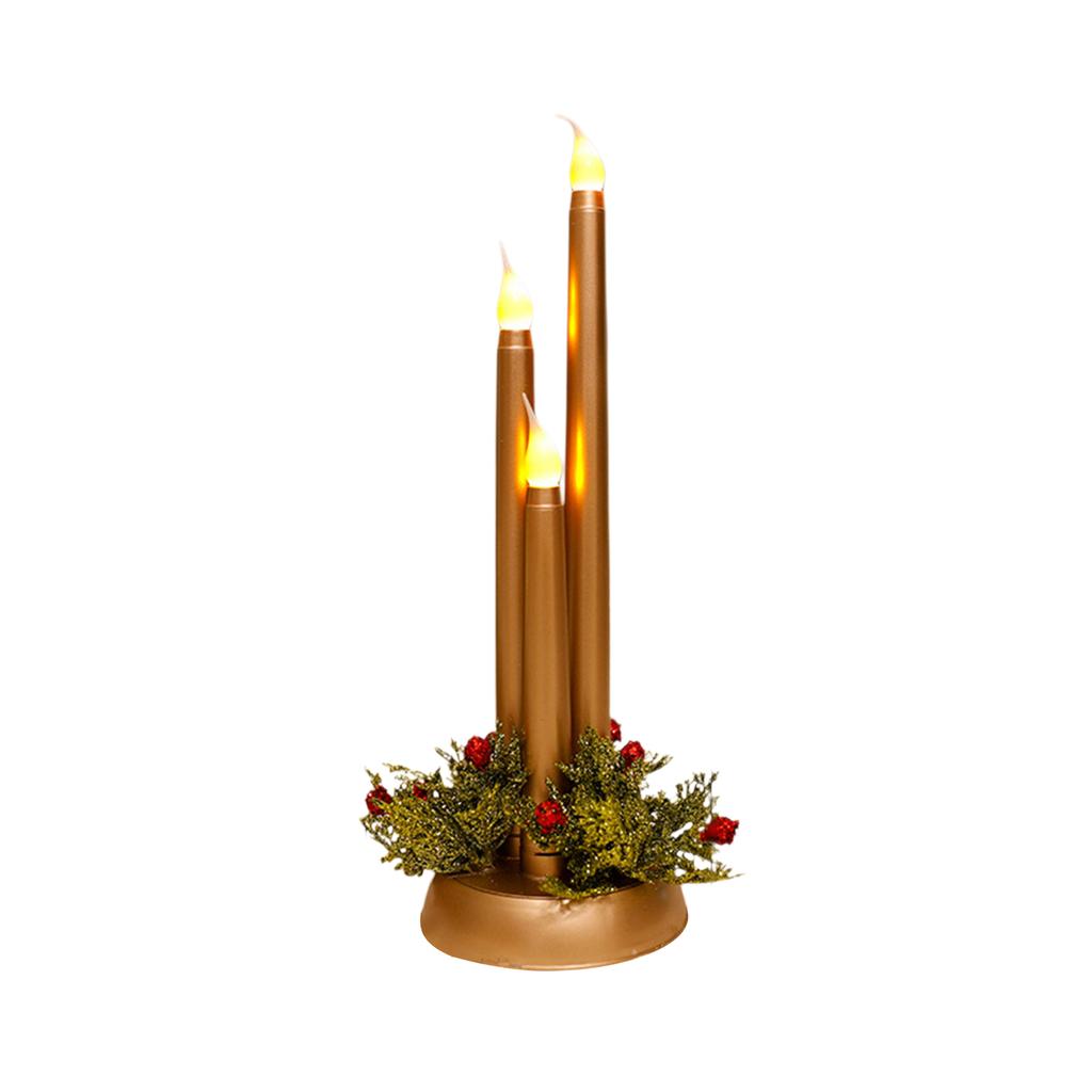 Christmas LED Flameless Candles,  Flameless Tapered Short Candles For Christmas Centerpieces