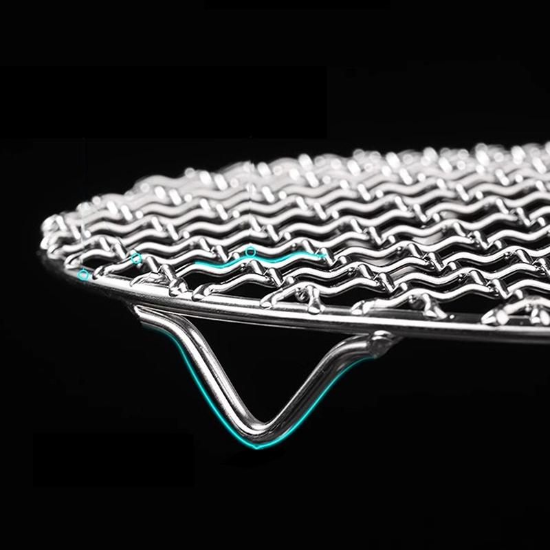 Round Air Fryer Rack With Legs Stackable Grid Grilling Rack Stainless Steel Anti-Corrosion For Home Kitchen Oven Steamer Cooker