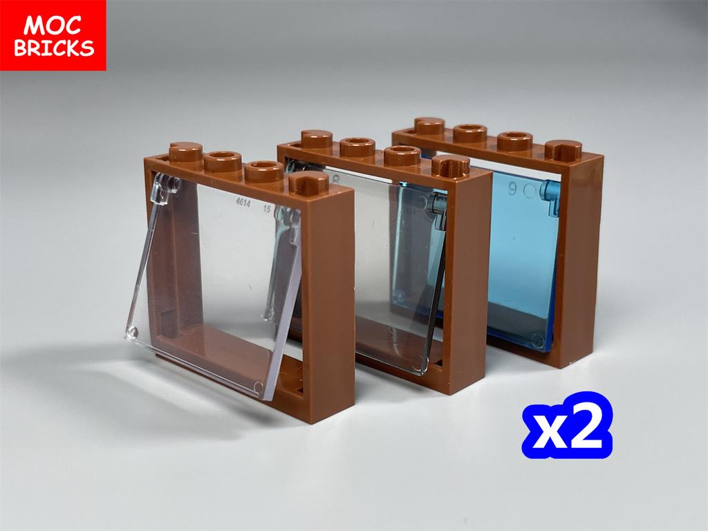 Non-Toxic Moc Bricks Door Frame Glass Window 1X4X3 60594 60603 Diy Architecture House Building Blocks Toys Kids Plastic Dolls