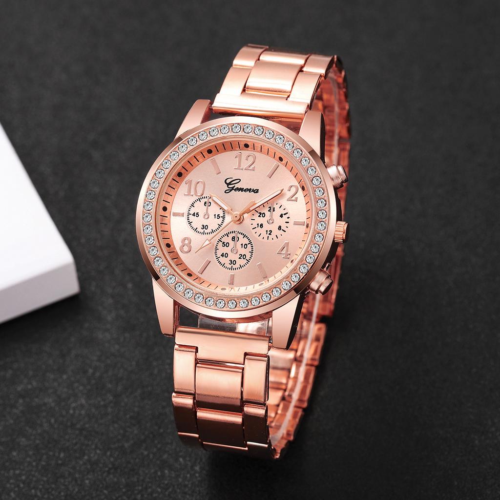 Fashion Rhinestone Women Watches Ladies Alloy Band Arabic Dial Analog Quartz Wrist Watches