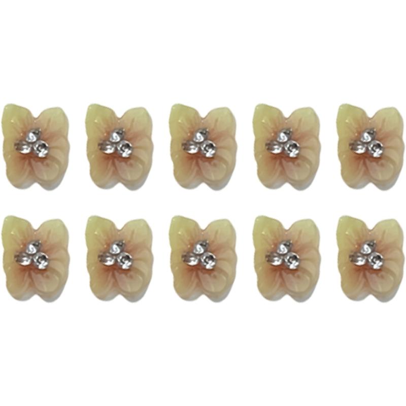 10Pcs 3D Flower Nail Charms Colorful Resin Flower Nail Art Cute Flower Charms for Nails Accessories Nail Crafts