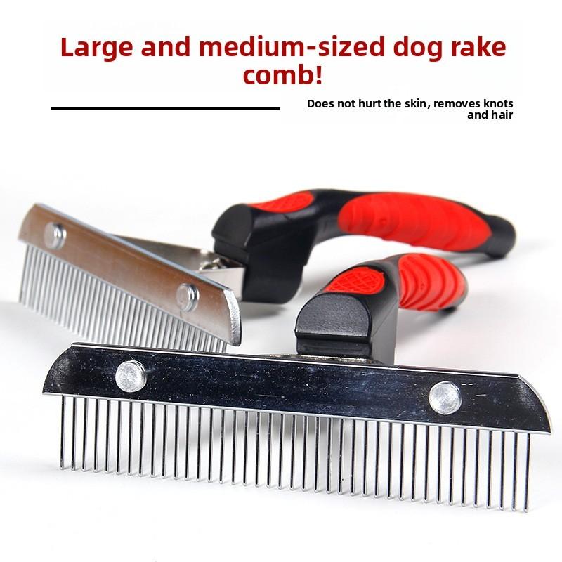 Dog Grooming Comb For Large Dogs With Detangling And Hair Removal Features