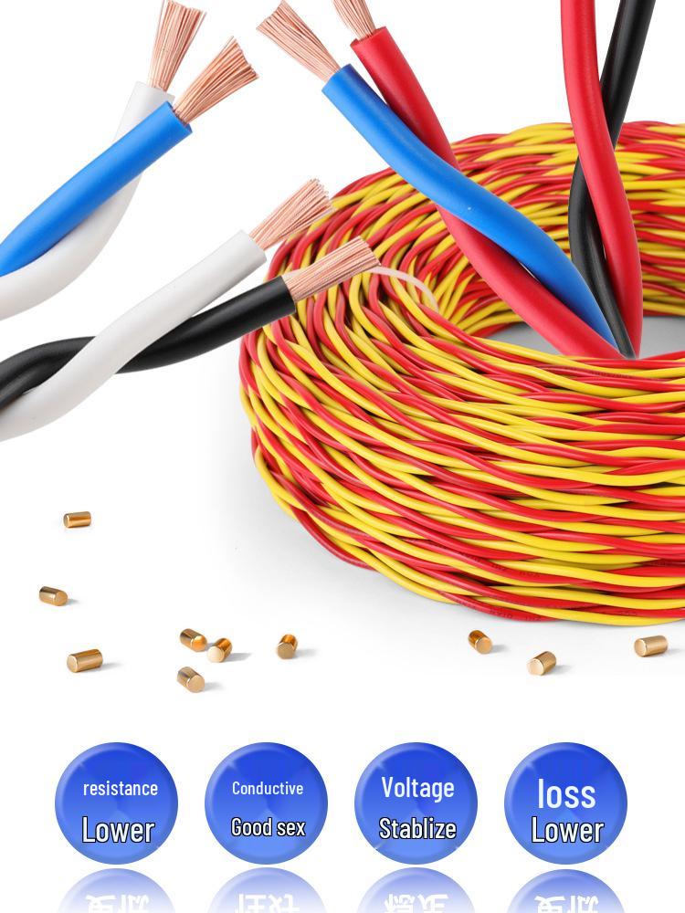 RVS Pure Copper Flame-Resistant 1/1.5/2.5mm² Household Twisted Pair Electric Vehicle Charging & Lighting Wire