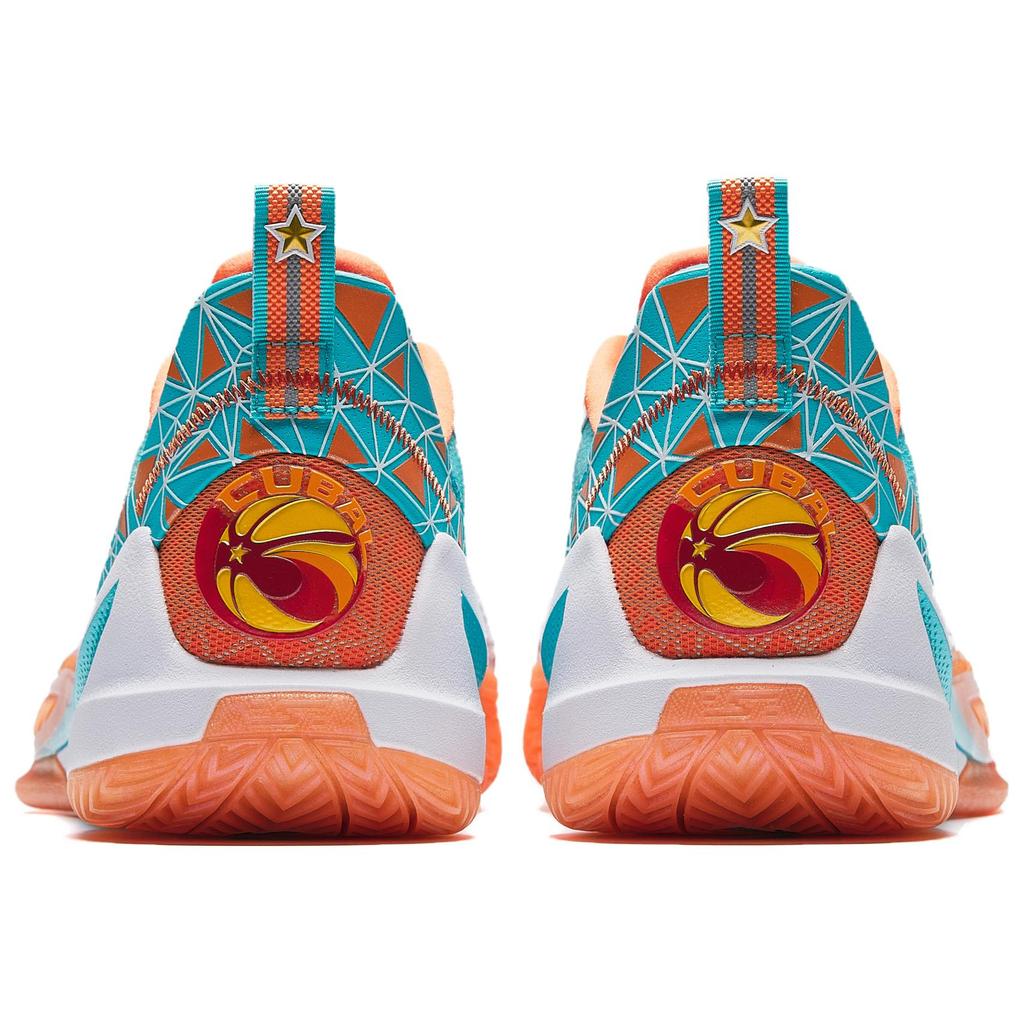 ANTA Quick Decision 6 Basketball Shoes Men's Low top Pure White/Fluorescent Bright Orange/Fluorescent Neon Blue Sneakers 112531112S-8