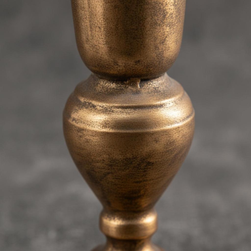 Metal Flower Vase with Pedestal Base Elegant Handles Stable