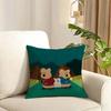 Korean stationery DDinotaeng Cushion Cover Reversible Plush Pillow Cover Soft Fluffy  Home Decor for Sofa Bedroom
