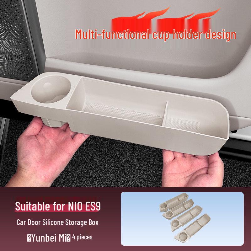 Nio ES9 Car Door Storage Organizer: Door Side Lower Box & Cup Holder Interior Accessory