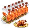Chicken Leg Rack for Grill & Oven, Stainless Steel Drumstick Holder with Drip Tray, BBQ Chicken Stand, Grill Accessories Gift for Men