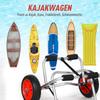 Wózek na canoe aluminiowy Wózek na kajak Wózek na deskę surfingową Składany z paskiem Koła ze sztucznej skóry Srebrny do 75 kg 68 x 44,5 x 40 cm