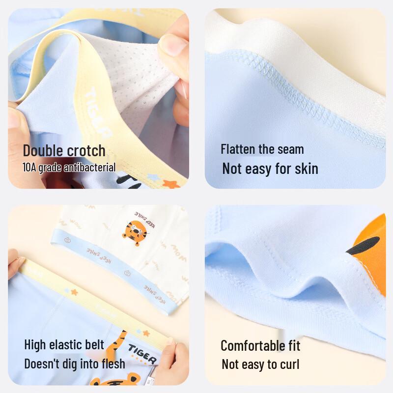 Kids' Pure Cotton Boxer Briefs for Boys