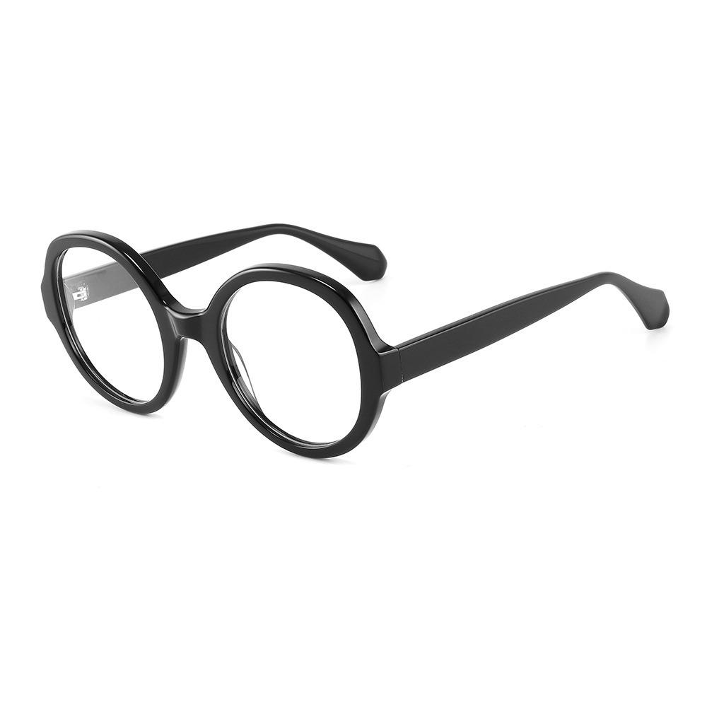 

Oval Vintage Trendy Acetate Glasses Frame for Men and Women High Quality Simple Reading Glasses Spectacles Eyewear plastic demo lens чорний