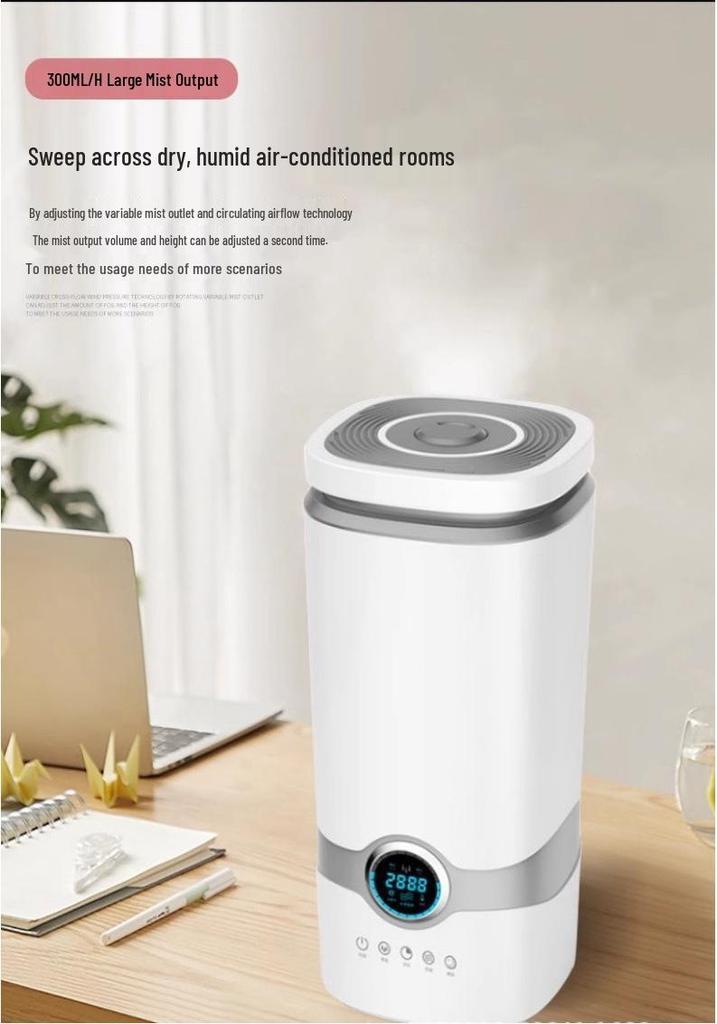 4L Silent Desktop Humidifier & Aroma Diffuser for Bedroom and Office