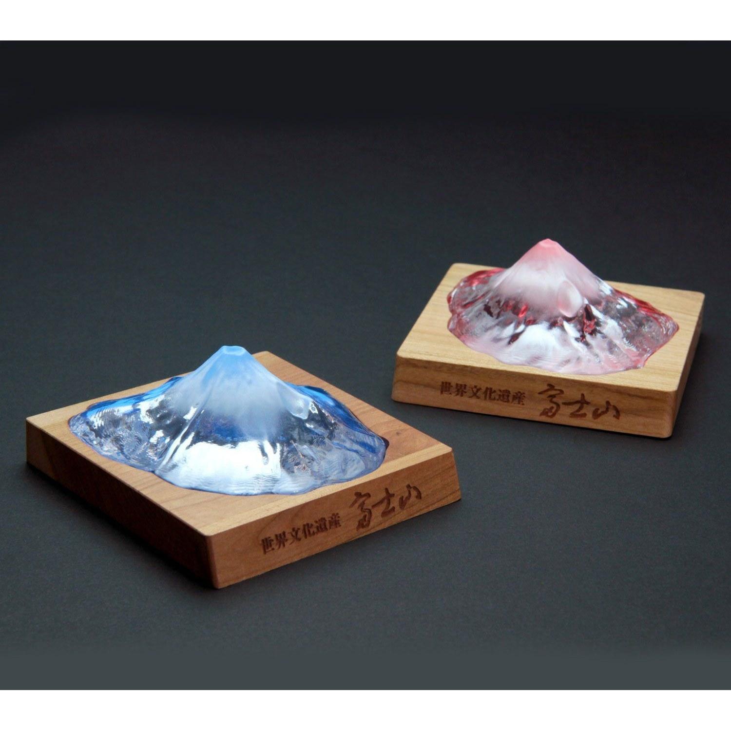 Made Japan color-changing Mount Fuji paperweight approved Geospatial Information Authority Iwasawa Glass Japanese souvenir.