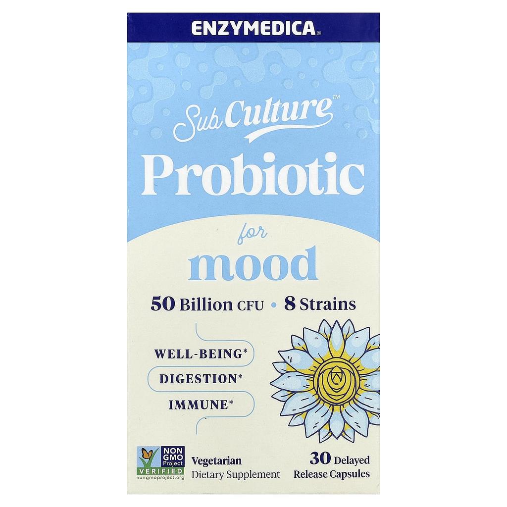 Enzymedica, SubCulature™ Probiotic for Mood, 30 Delayed-Release Capsules