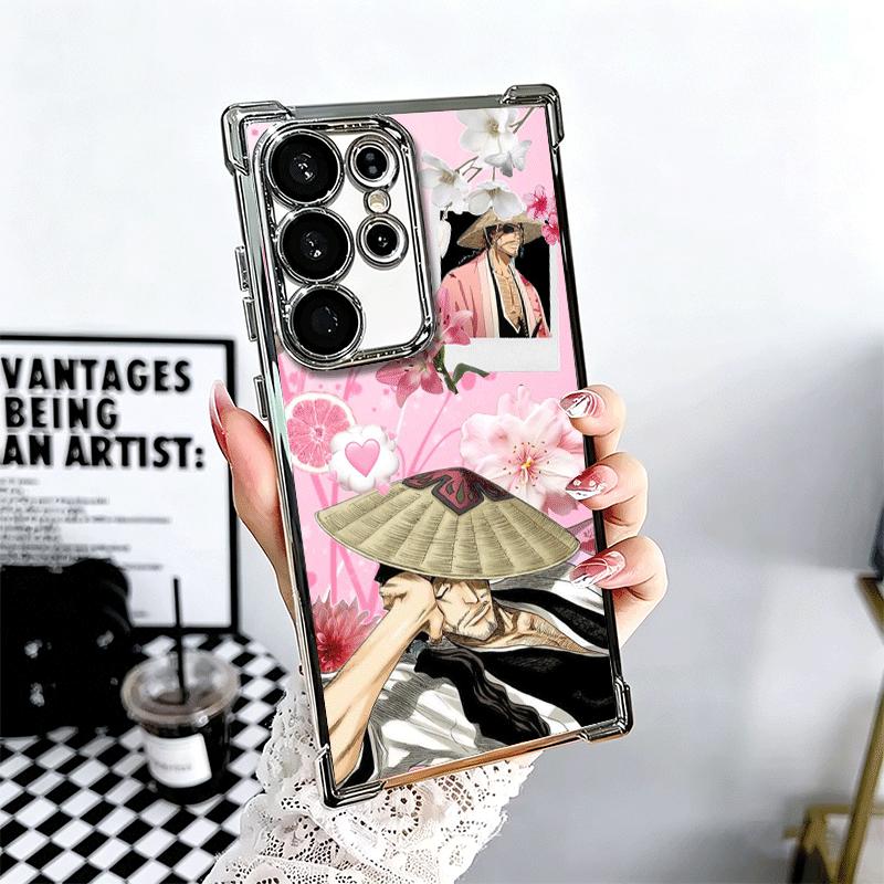 Bleach Kyoraku Shunsui Plating Phone Case For Samsung Galaxy S24 S25 FE S26 Edge S23 Ultra S22 S21 Plus S20 Anti-Fall Airabag Co