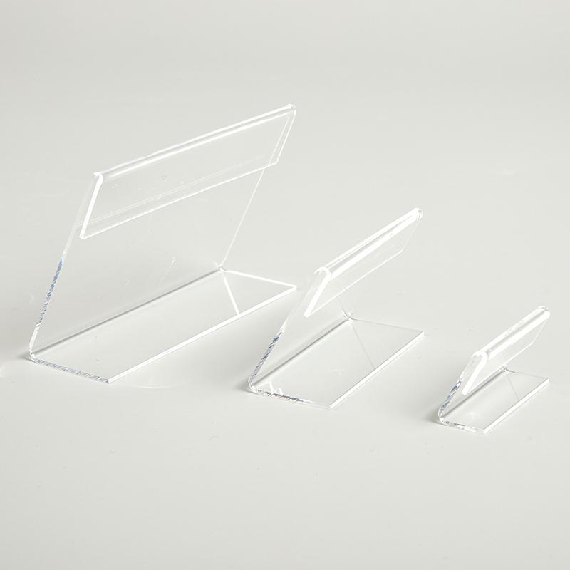 10Pcs Acrylic Transparent Display Stand Desk Sign Label Frame Price Tag Display