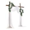 Artificial Wedding Arch Flowers Kit White With 2 Pcs Flowers 2 Pcs Drapes