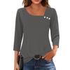 3/4 Sleeve Shirts For Women  Tees Blouses Casual Plus Size Basic Tops Pullover