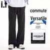 :CHOCOOLATE Men's Pleated Straight-Leg Casual Pants