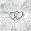 15cm Elegant Double Heart Rings Cushion Decor Delicate Lace Rings Pillow Bridal Rings Pillow for Wedding Dating Ceremony