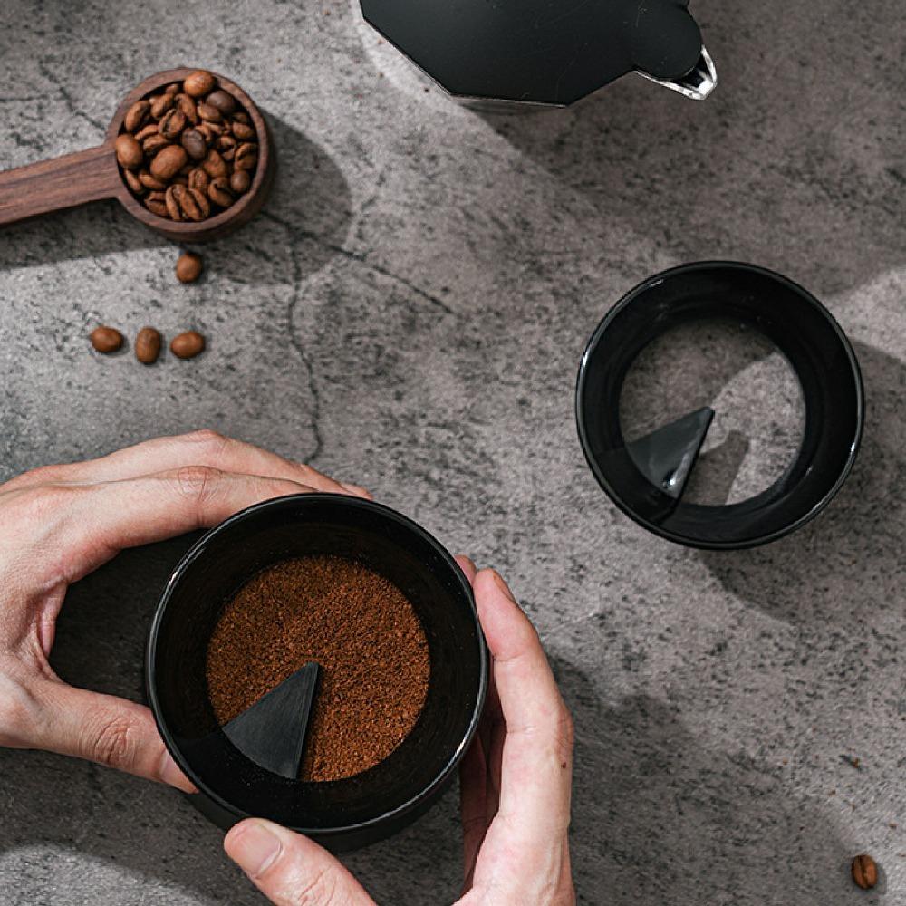 Single Dual Valve Compatible Moka Pot Dosing Funnel Coffee Dosing Ring Coffee Dosing Application 3cup black