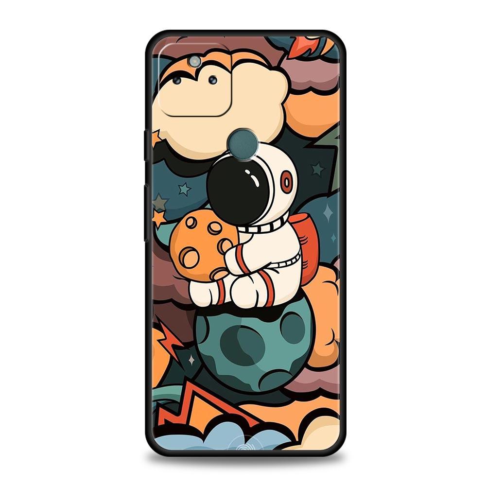 Cartoon Cute Cosmonaut Phone Case Cover for Google Pixel 10 9 8 7 6 9A 8A 7A 6A Pro Shockproof Soft TPU 10 Pro XL Shell Fundas