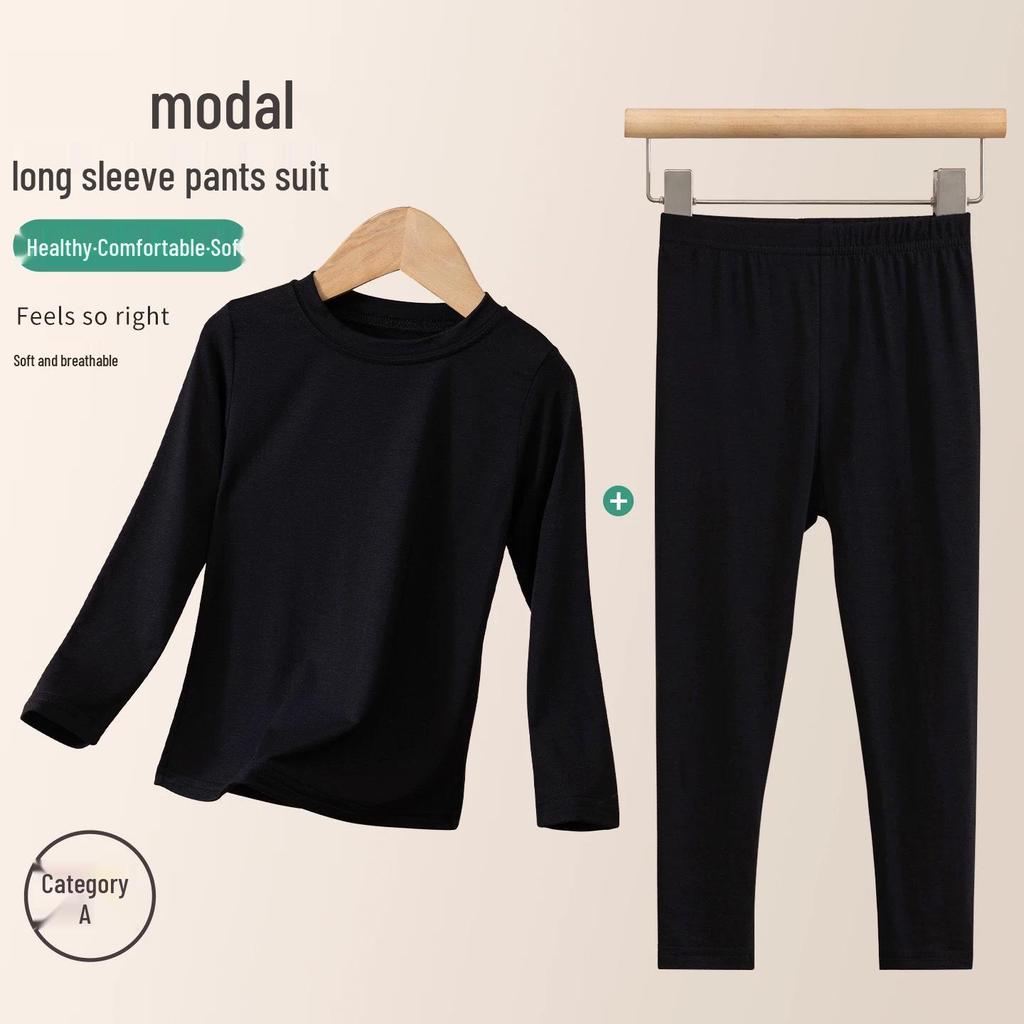 Modal-Schlafanzug und Loungewear-Set für Kinder für Frühling/Herbst - Leichtes Klimaanlagen-Anzug für ältere Kinder