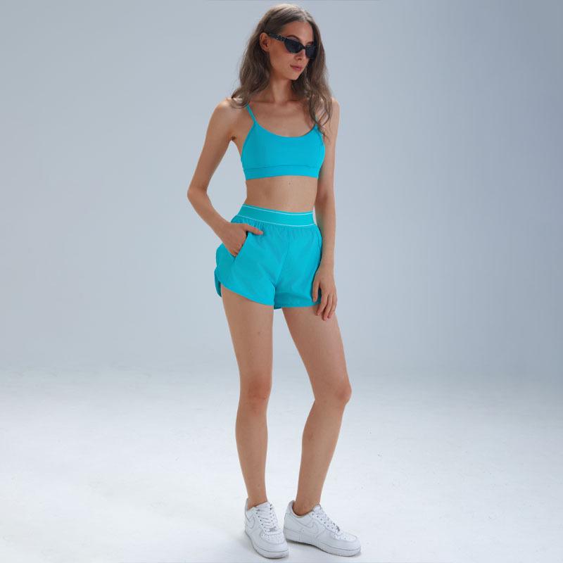 Alosco Women's High-Waisted Breathable 2-in-1 Yoga and Running Shorts - Anti-Exposure Summer Activewear