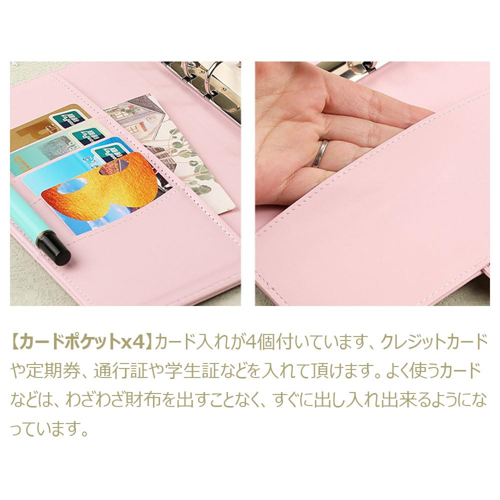 Costowns System Hohe Qualität 6 mit Stifthaltern 4 Beinhaltet 100 Memo Business Büro Abschluss Beförderung 5 Notizbuch, Leder, A5, Löcher, Halter, Karten,