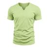 Men Casual Summer Loose V Neck Short Sleeve Solid T Shirt