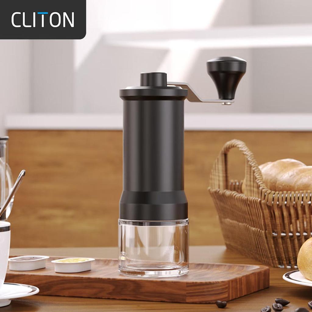 CLITON Hand-Crank Coffee Grinder, Portable Manual Coffee Grinder, Automatic Grinding Machine for Coffee Beans