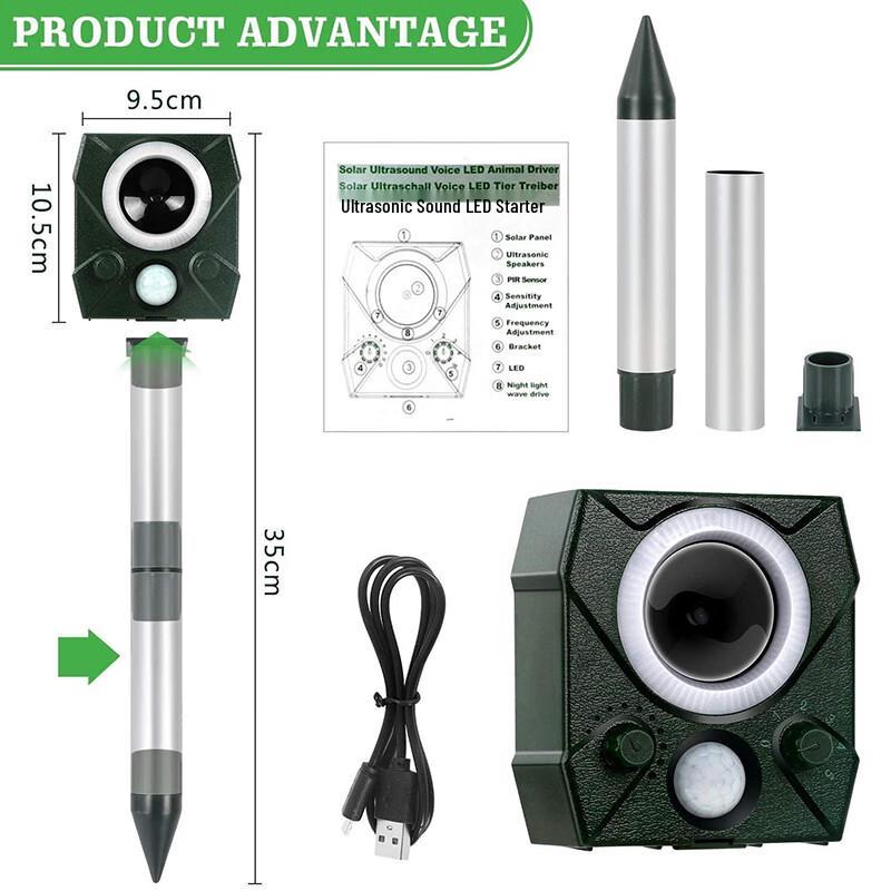 

Outdoor Solar Ultrasonic Animal Repeller