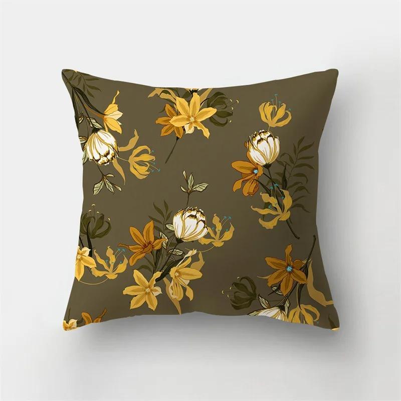 Yellow Cartoon Print Decorative Pillowcase Living Room Office Ornaments Home Pillowcase