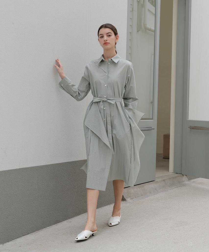 YOUNESS Pastel Green Shirt Dress