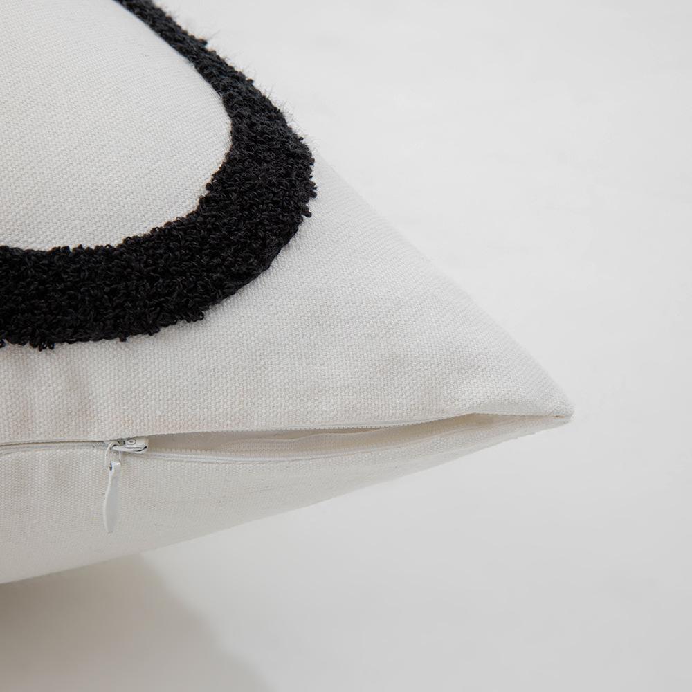 Nordic Ins-style Living Room Sofa Pillow Cushion Retro Model Room Bedside Backrest Pillow Embroidered Pillow Cover